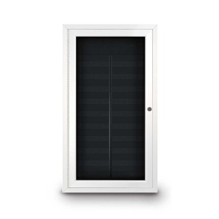 United Visual Products Outdoor Enclosed Combo Board, 72"x36", Satin Frame/White Porc & Keylime UVCB7236OD-WHTPORC-KEYLIME